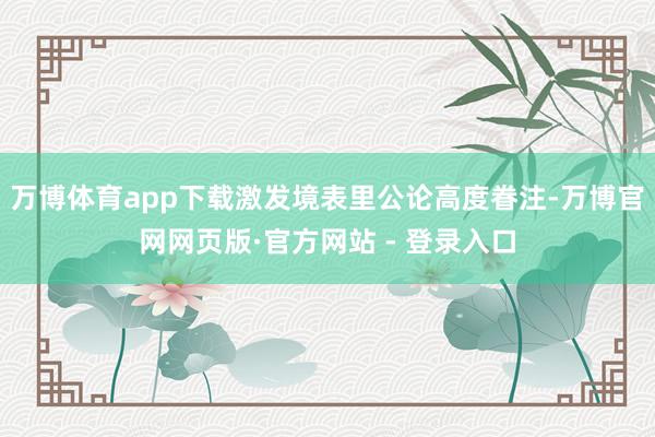 万博体育app下载激发境表里公论高度眷注-万博官网网页版·官
