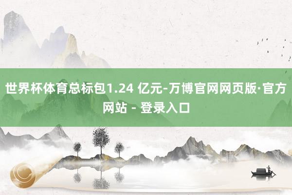 世界杯体育总标包1.24 亿元-万博官网网页版·官方网站 -