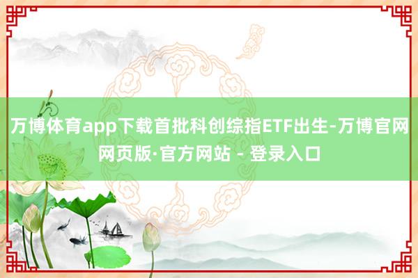 万博体育app下载首批科创综指ETF出生-万博官网网页版·官方网站 - 登录入口
