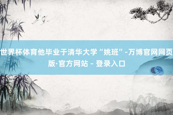 世界杯体育他毕业于清华大学“姚班”-万博官网网页版·官方网站 - 登录入口